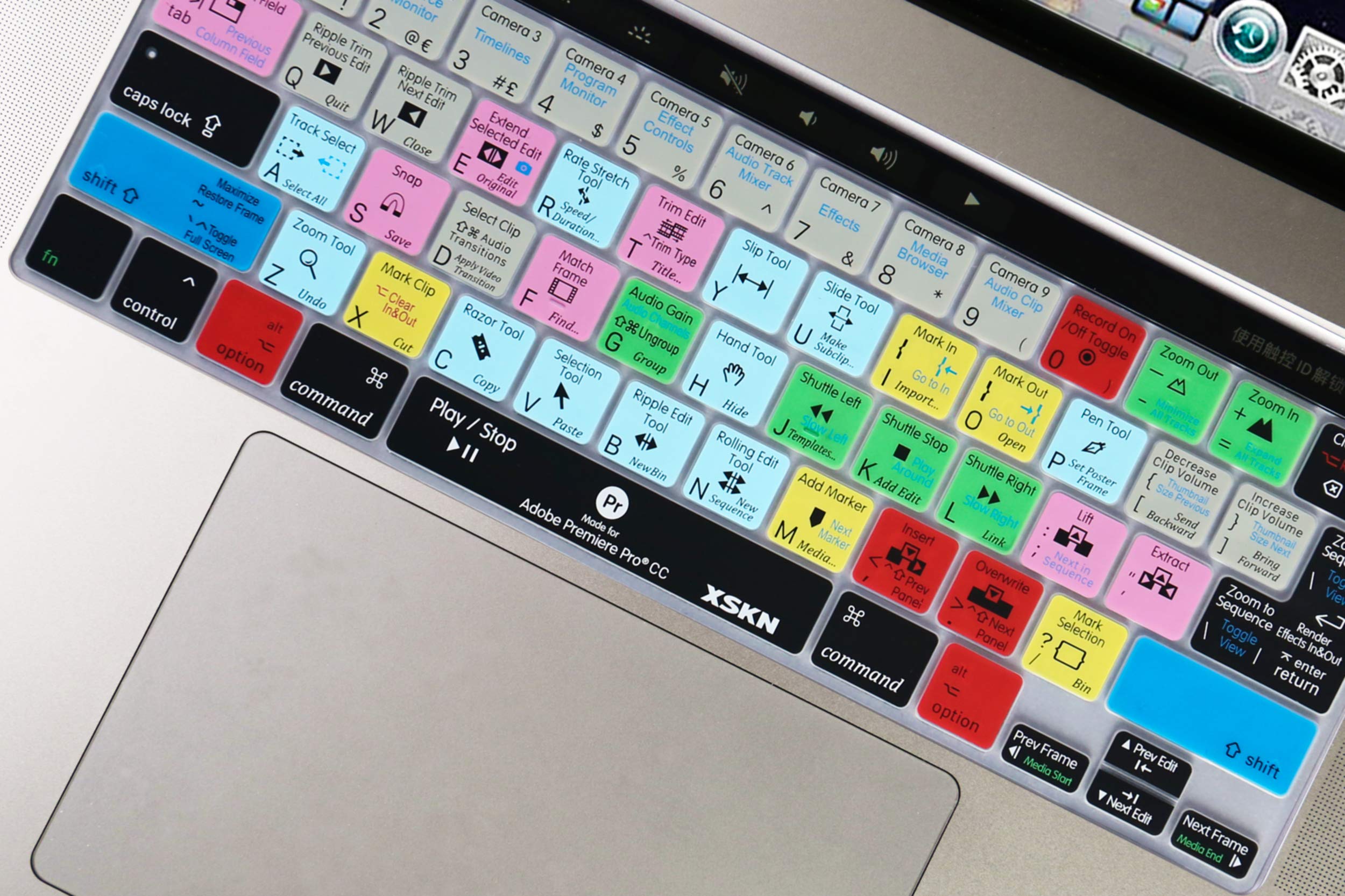 XSKN Silicone Keyboard Cover for MacBook Pro 16 inch A2141 and 13.3 inch A2338 M1 A2251 A2289 with Touch Bar and Touch ID - View 6 of 7