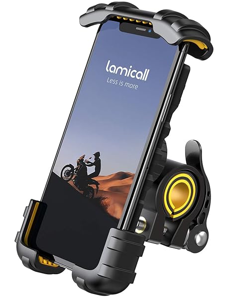 "Adjustable Lamicall Bike Phone Holder for iPhone 15/14/13 & Samsung S10/S9 - Secure Motorcycle Mount for 4.7-6.8" Devices"