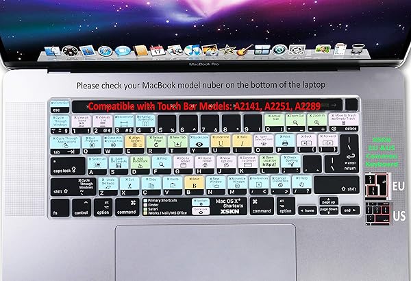 XSKN XSKN Silicone Keyboard Cover for 2019 MacBook Pro 16 inch A2141 and 2020 MacBook Pro 13.3 inch A2338 M1 A2251 A2289 with Touch Bar - View 9 of 9