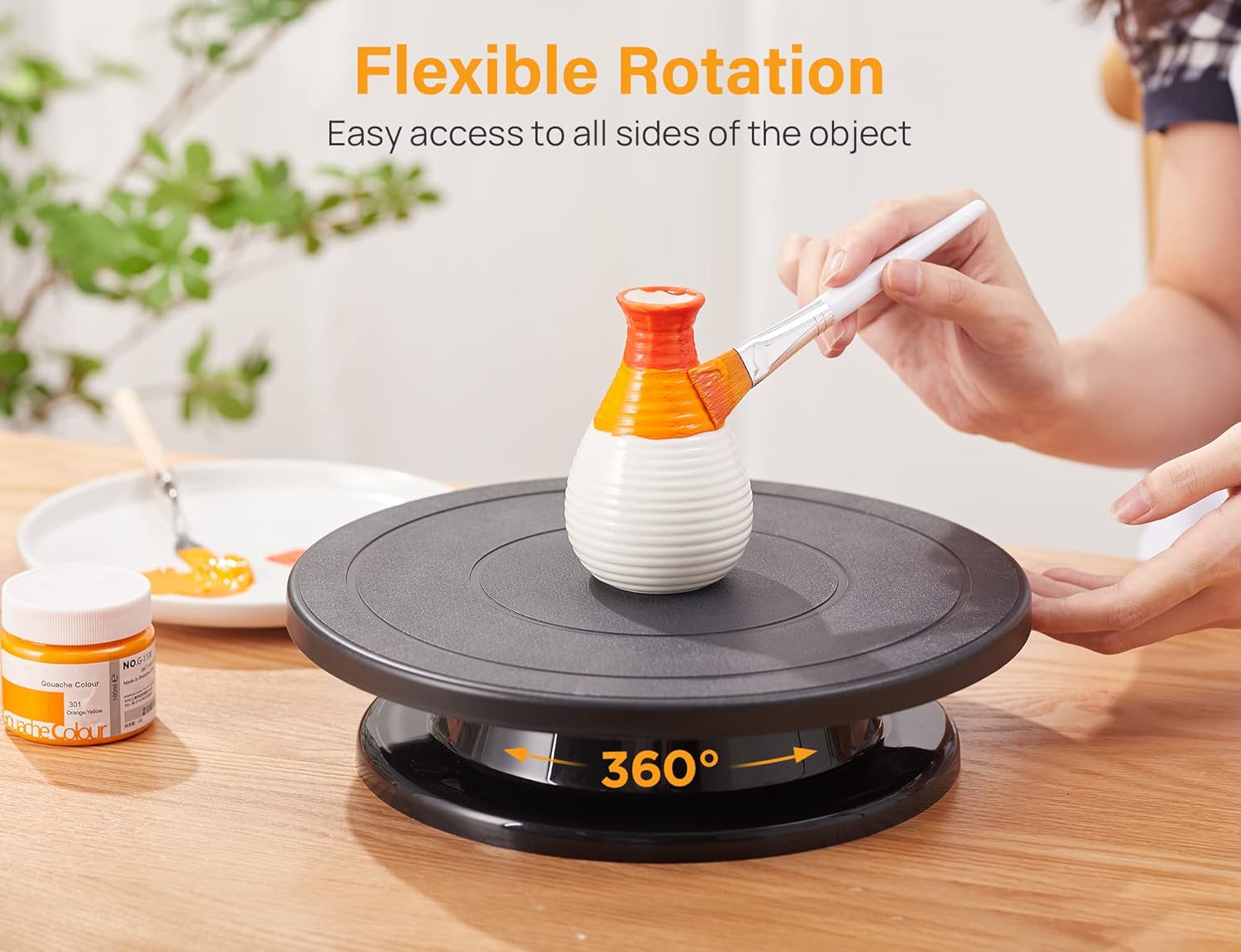 Kootek Kootek 11 Inch Rotate Turntable Sculpting Wheel Lightweight Cake Decorating and Display Stand for Painting and Spraying - View 5 of 8