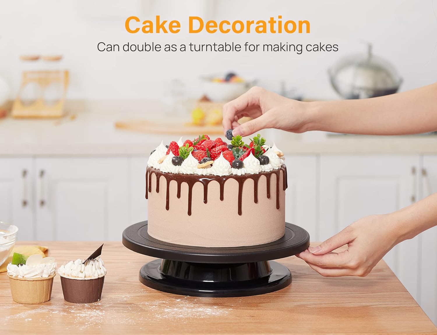 Kootek Kootek 11 Inch Rotate Turntable Sculpting Wheel Lightweight Cake Decorating and Display Stand for Painting and Spraying - View 6 of 8