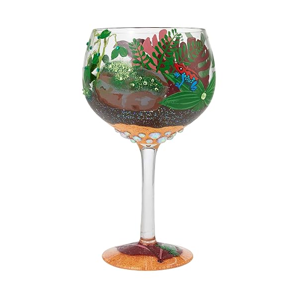 Enesco Enesco Designs by Lolita Rainforest Terrarium Copa Artisan Cocktail Glass 24 Ounce Multicolor