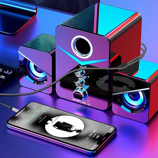 Nanxudyj Nanxudyj 10ft Nylon Braided 3.5mm to 2RCA Audio Cable for Stereo Receiver Smartphone Tablet HDTV MP3 Player and More - View 5 of 7