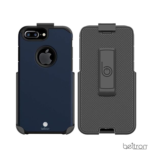 BELTRON BELTRON Slim Heavy Duty Case with Belt Clip for iPhone 8 Plus 7 Plus Midnight Blue Full Protection and Rotating Kickstand - View 4 of 9