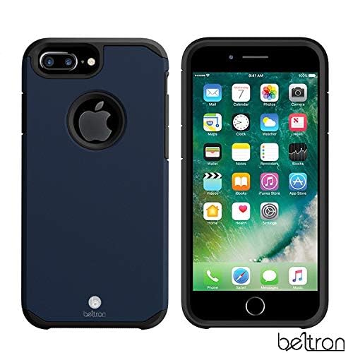 BELTRON BELTRON Slim Heavy Duty Case with Belt Clip for iPhone 8 Plus 7 Plus Midnight Blue Full Protection and Rotating Kickstand - View 7 of 9
