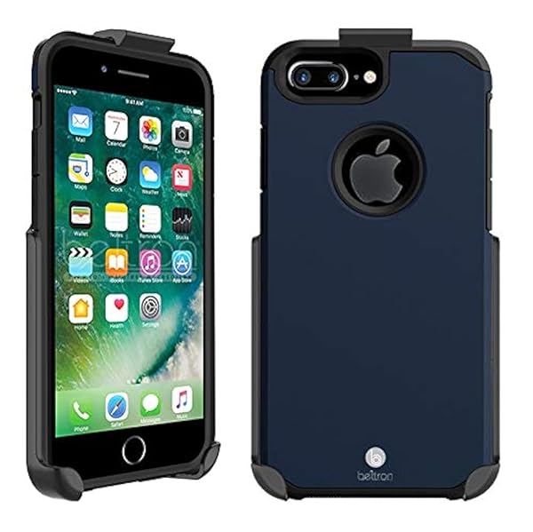 BELTRON BELTRON Slim Heavy Duty Case with Belt Clip for iPhone 8 Plus 7 Plus Midnight Blue Full Protection and Rotating Kickstand - View 2 of 9