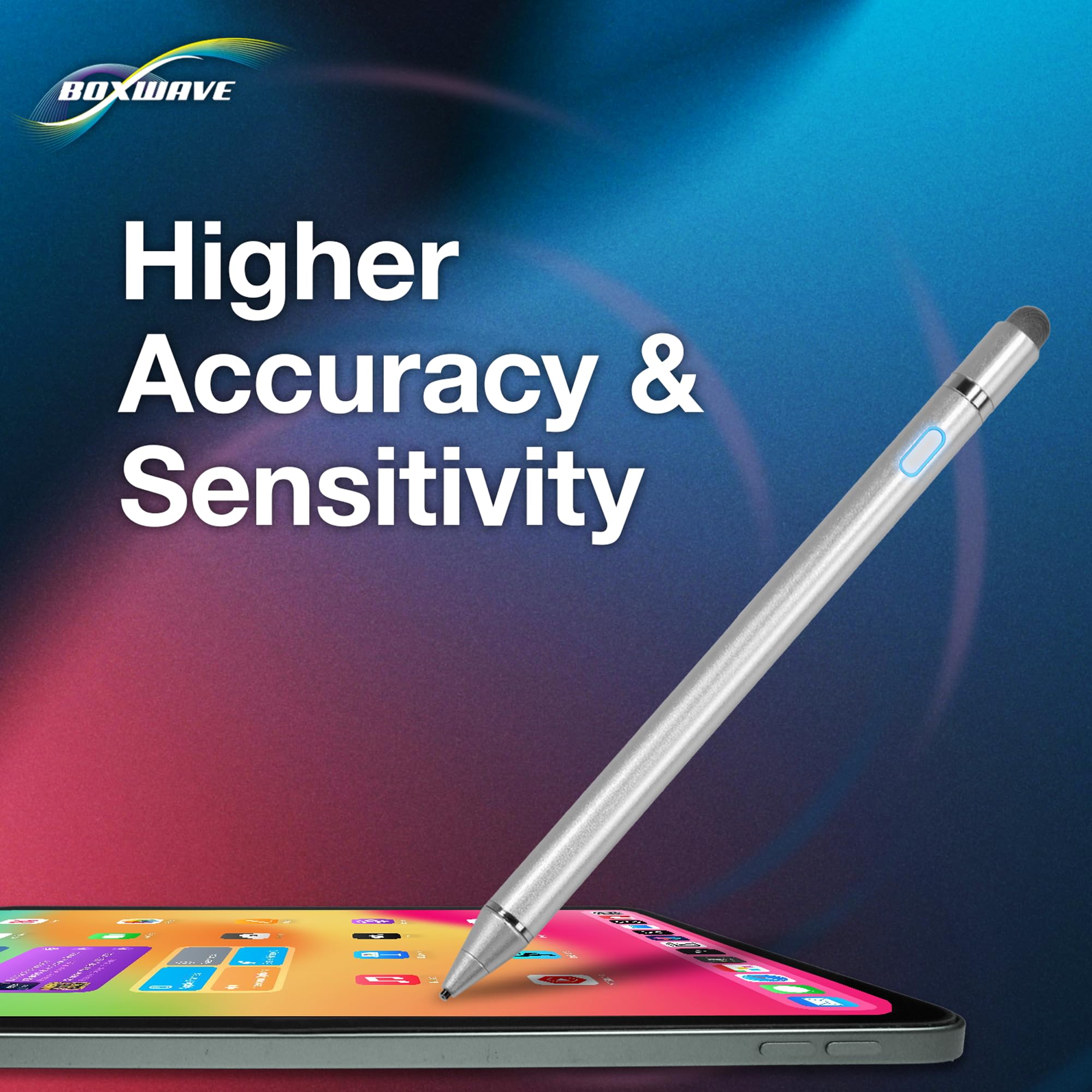 BoxWave BoxWave Stylus Pen for Huawei MatePad 10.4 AccuPoint Active Stylus with Ultra Fine Tip Metallic Silver - View 3 of 9