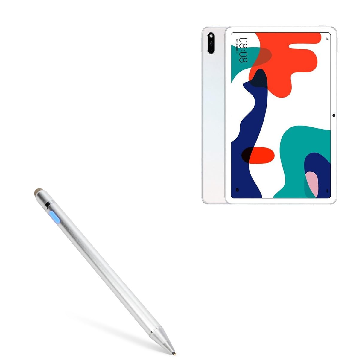 BoxWave Stylus Pen for Huawei MatePad 10.4 AccuPoint Active Stylus with Ultra Fine Tip Metallic Silver