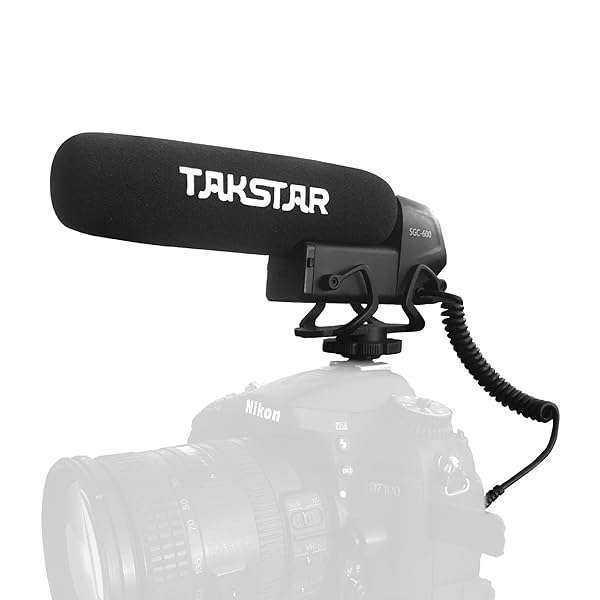 TAKSTAR TAKSTAR SGC-600 Video Microphone, Mini Shotgun Mic, Professional Camera Microphone for iPhone, Android Phone, Canon/Nikon/Sony Camera&Camcorder, Video Mic with Shock Mount, Windscreen, and 3.5mm Jack