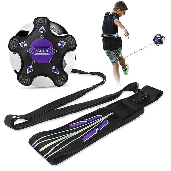 Kabibin Enhance Skills with Kabibin Soccer Ball & Volleyball Training Equipment - Solo Kick Trainer for Kids & Adults (Purple)