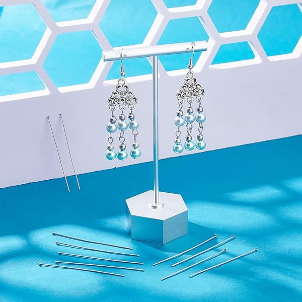 UNICRAFTALE UNICRAFTALE 500pcs Stainless Steel Head Pins 50mm Flat Head Pins for Jewelry Making DIY Craft with Container - View 4 of 9