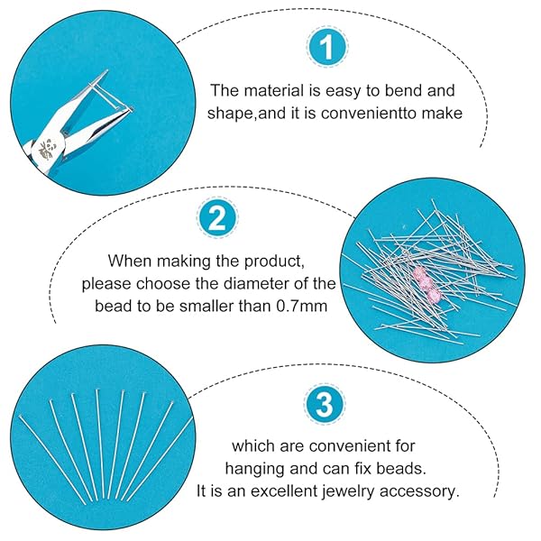 UNICRAFTALE UNICRAFTALE 500pcs Stainless Steel Head Pins 50mm Flat Head Pins for Jewelry Making DIY Craft with Container - View 7 of 9