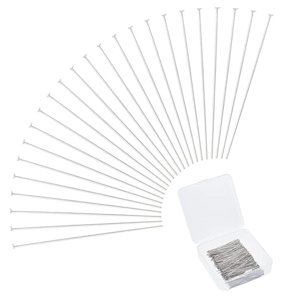 UNICRAFTALE UNICRAFTALE 500pcs Stainless Steel Head Pins 50mm Flat Head Pins for Jewelry Making DIY Craft with Container - View 2 of 9