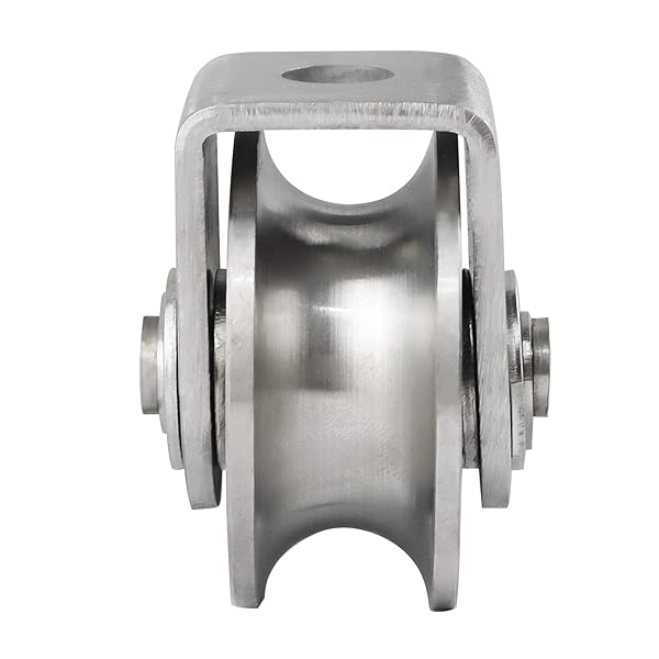 BNYZWOT Pulley Block U Type Single Wheel Duplex Bearing 304 Stainless Steel 880lb Capacity for Smooth Material Handling and Moving - View 5 of 5
