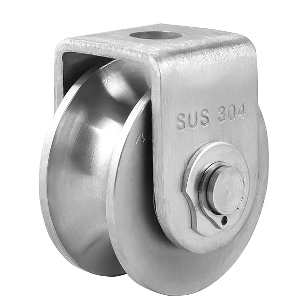 BNYZWOT Pulley Block U Type Single Wheel Duplex Bearing 304 Stainless Steel 880lb Capacity for Smooth Material Handling and Moving