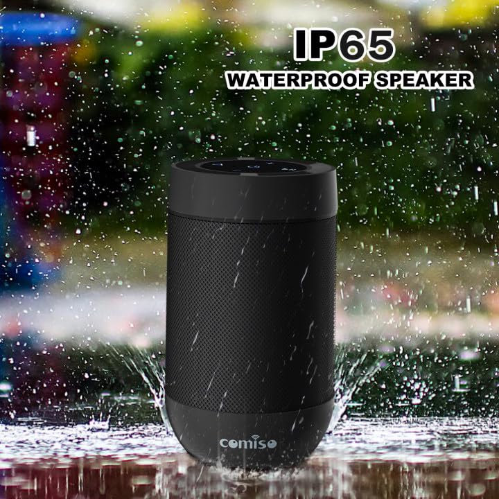 comiso Comiso Bluetooth Speaker Wireless 53 TWS Stereo Pairing Built in Mic 360 HD Sound IP65 Waterproof for Home Party Outdoor Beach Gift Black - View 3 of 8