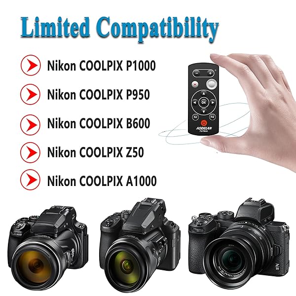FCD TRUST Upgrade Your Nikon: AODELAN Remote Control for P1000, Z50, P950 & More - Replace ML-L7 Shutter Release - View 2 of 8