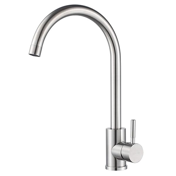 KOHONBY Kohonby Single Handle High Arc Kitchen Faucet Brushed Nickel Modern Design for Commercial and Home Use