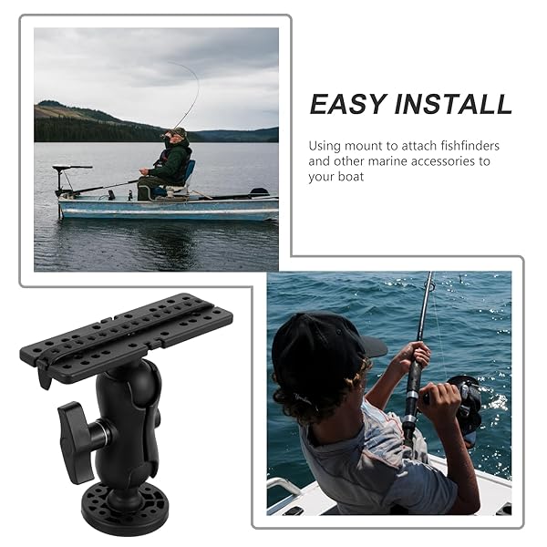 BESPORTBLE BESPORTBLE Fish Finder Mount Bracket Holder Rack for Boat Canoe Kayak Fishing Accessories Black - View 6 of 10