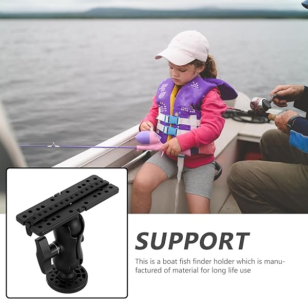 BESPORTBLE BESPORTBLE Fish Finder Mount Bracket Holder Rack for Boat Canoe Kayak Fishing Accessories Black - View 7 of 10