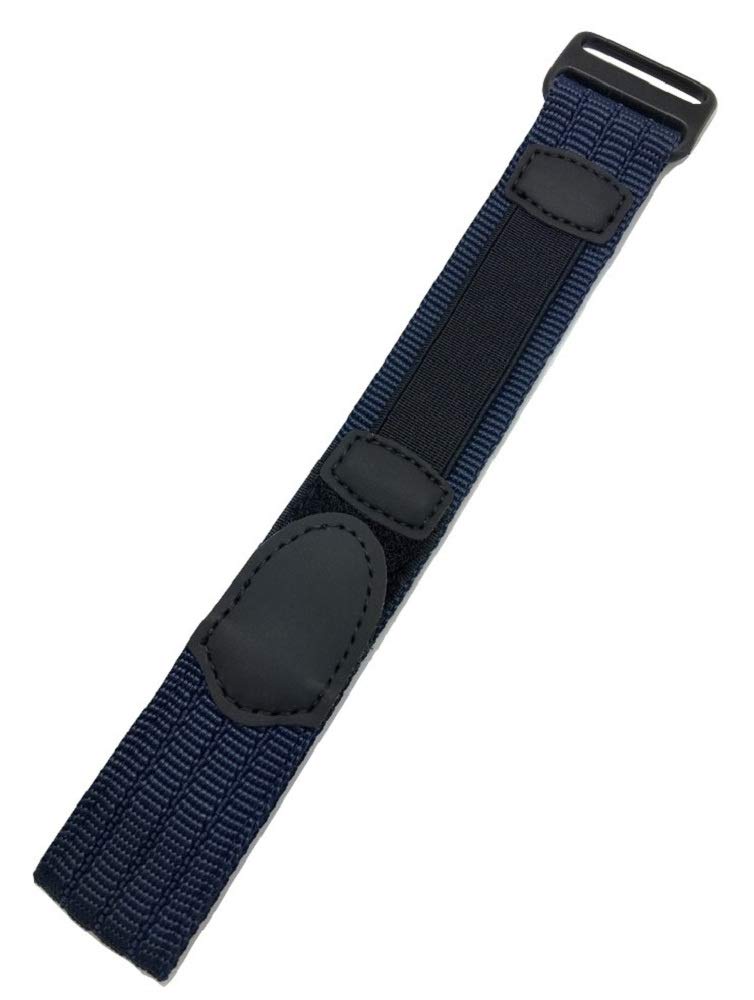 NewLife NewLife 18mm Adjustable Length Dark Blue Black Nylon Watchstrap Heavy Duty Hook and Loop Sport Replacement Watchband for Men and Women