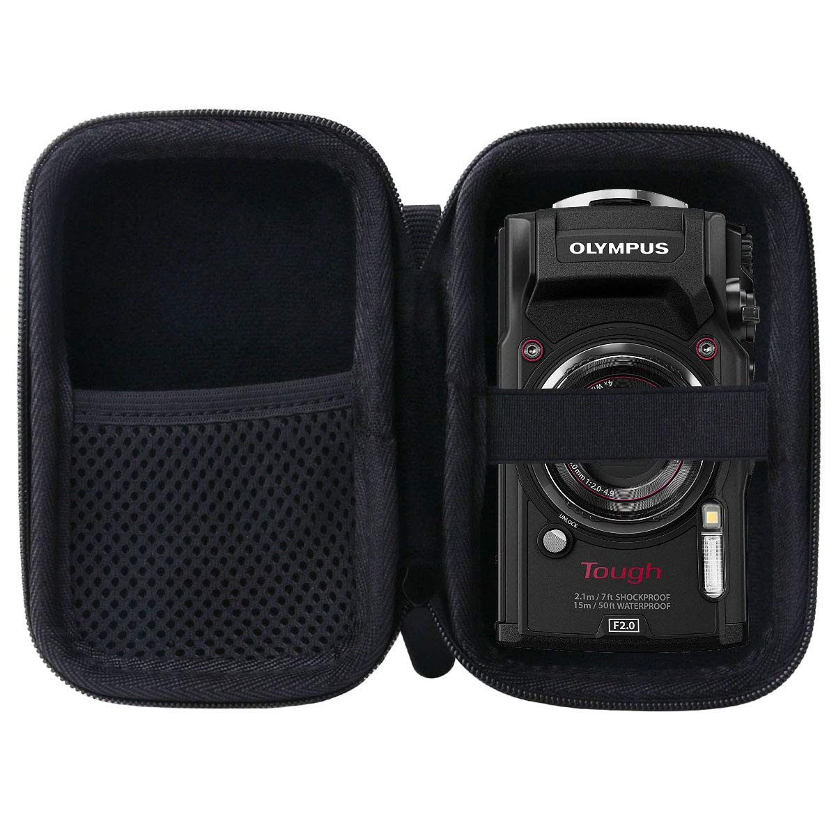 WERJIA Hard Carrying Case for Olympus Tough TG-7/TG-6/TG-5/TG-4 - Durable Black Storage Case for Digital Cameras