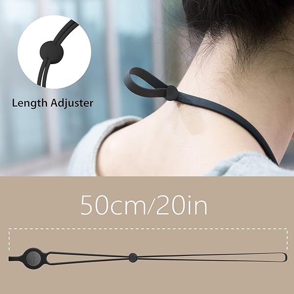 BONE Adjustable BONE Lanyard Hook & Silicone Strap for ID Badges, Keys, Cameras & Phones - Versatile Black Neck Lanyard - View 5 of 9