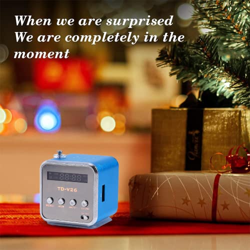 ASHATA Eboxer Portable Mini Speaker Music Player FM Radio Stereo Speaker Compact Design Ideal for Room Bike Car Phone Tablet Computer Blue - View 4 of 9