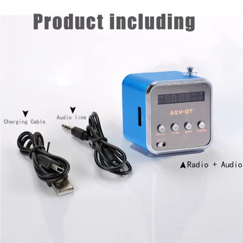 ASHATA Eboxer Portable Mini Speaker Music Player FM Radio Stereo Speaker Compact Design Ideal for Room Bike Car Phone Tablet Computer Blue - View 5 of 9