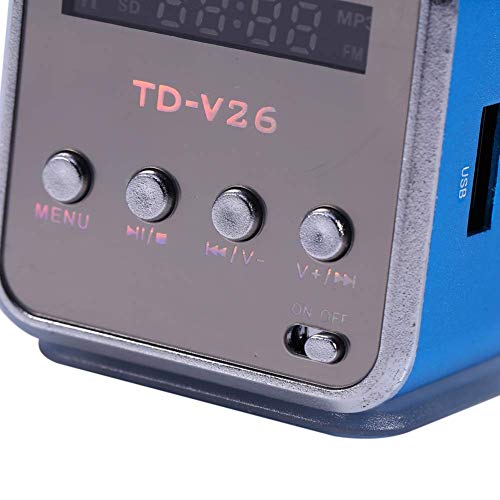 ASHATA Eboxer Portable Mini Speaker Music Player FM Radio Stereo Speaker Compact Design Ideal for Room Bike Car Phone Tablet Computer Blue - View 8 of 9