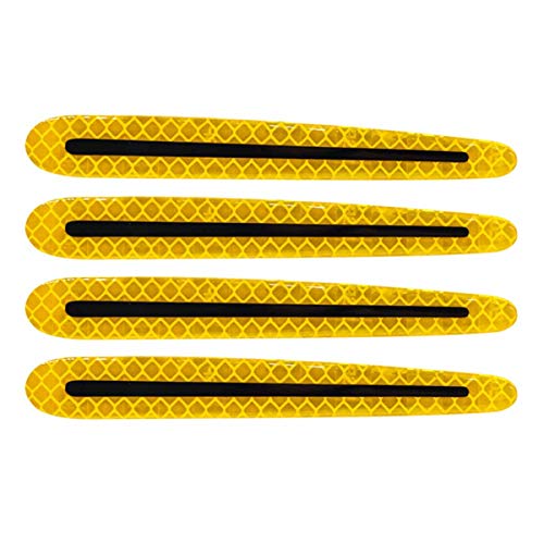 ZYTC ZYTC 4pcs 3D Super Reflective Carbon Fiber Strips for Car Door Edge Bumper Anti-Scratch Protection Universal Trim Stickers Yellow - View 3 of 5