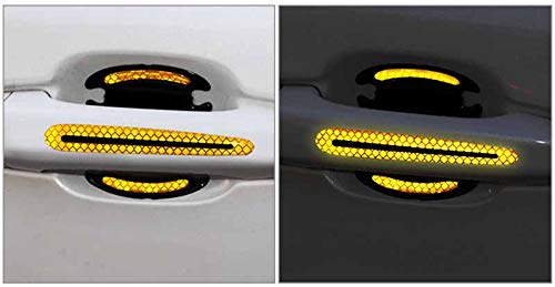 ZYTC ZYTC 4pcs 3D Super Reflective Carbon Fiber Strips for Car Door Edge Bumper Anti-Scratch Protection Universal Trim Stickers Yellow - View 4 of 5