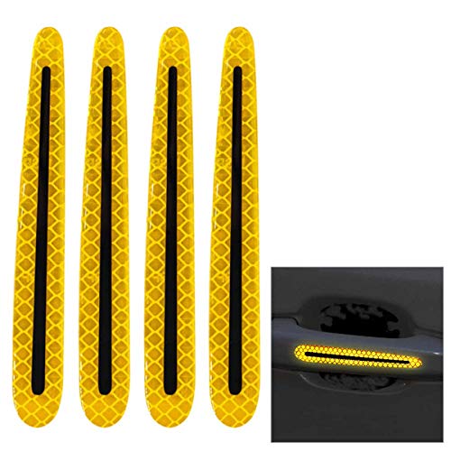 ZYTC ZYTC 4pcs 3D Super Reflective Carbon Fiber Strips for Car Door Edge Bumper Anti-Scratch Protection Universal Trim Stickers Yellow - View 5 of 5