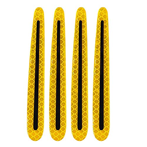 ZYTC ZYTC 4pcs 3D Super Reflective Carbon Fiber Strips for Car Door Edge Bumper Anti-Scratch Protection Universal Trim Stickers Yellow - View 2 of 5