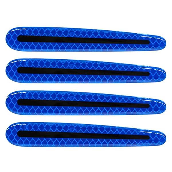 ZYTC ZYTC 4pcs 3D Super Reflective Carbon Fiber Strips for Car Door Edge Bumper Anti-Scratch Protection Universal Trim Stickers Blue - View 3 of 4