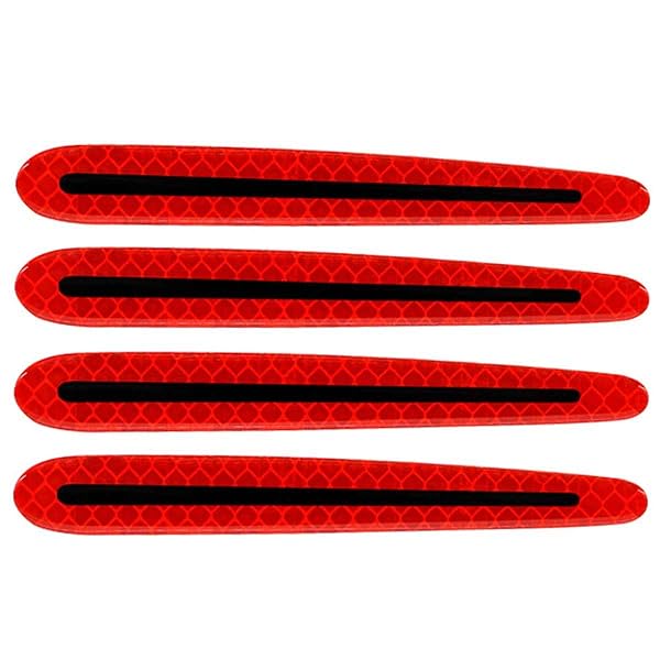 ZYTC ZYTC 4pcs 3D Super Reflective Carbon Fiber Strips for Car Side Door Edge Bumper Anti-Scratch Protection Universal Trim Stickers Red - View 3 of 4