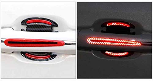 ZYTC ZYTC 4pcs 3D Super Reflective Carbon Fiber Strips for Car Side Door Edge Bumper Anti-Scratch Protection Universal Trim Stickers Red - View 4 of 4