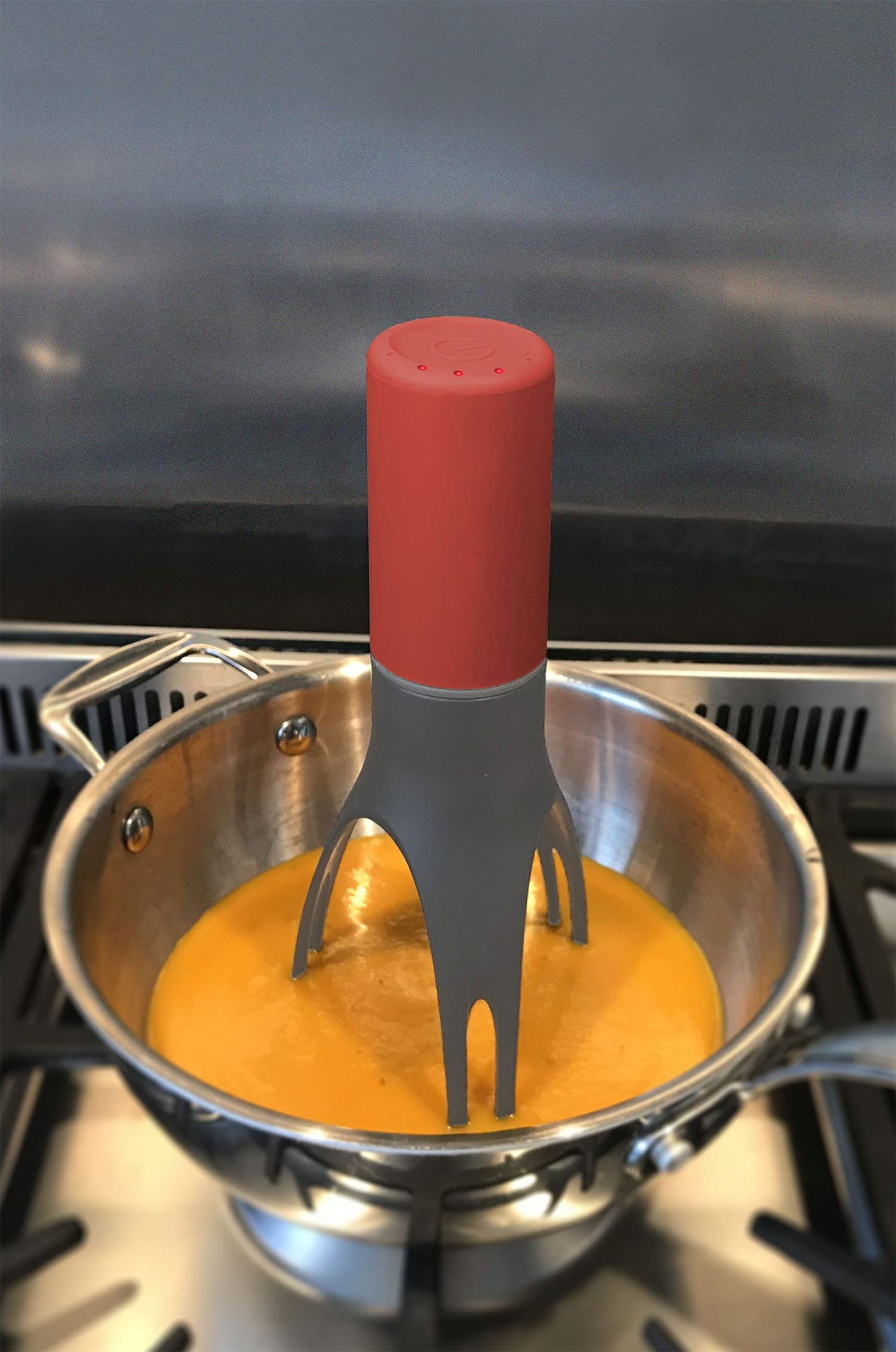 uutensil Stirr - The Unique Automatic Pan Stirrer - With LED Speed Indicator, Red - View 3 of 6