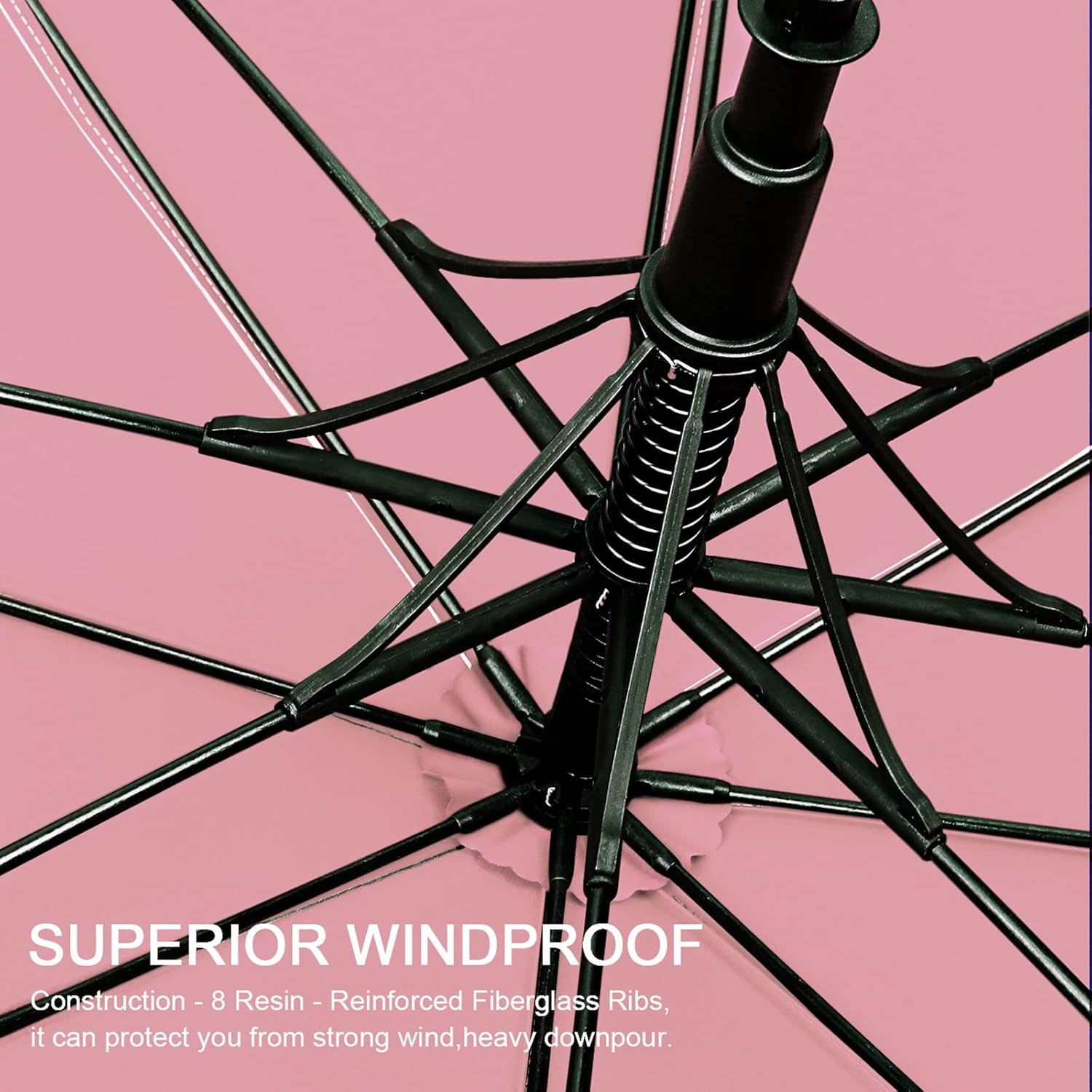 G4Free G4Free 68 Inch Vented UV Golf Beach Umbrella Auto Open Windproof Sun Shade Silver Pink - View 3 of 9