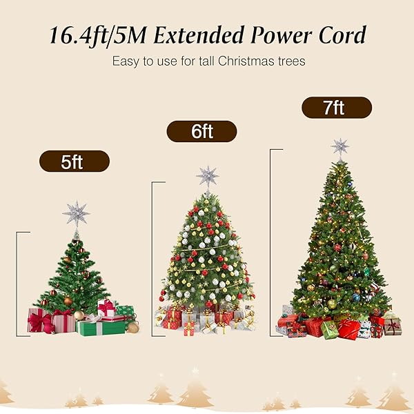 Lewondr Lewondr Christmas Star Tree Topper 3D Geometric LED Light Beads Holiday Decor with Timer Function Silver Treetop for Home Xmas Tradition - View 8 of 10