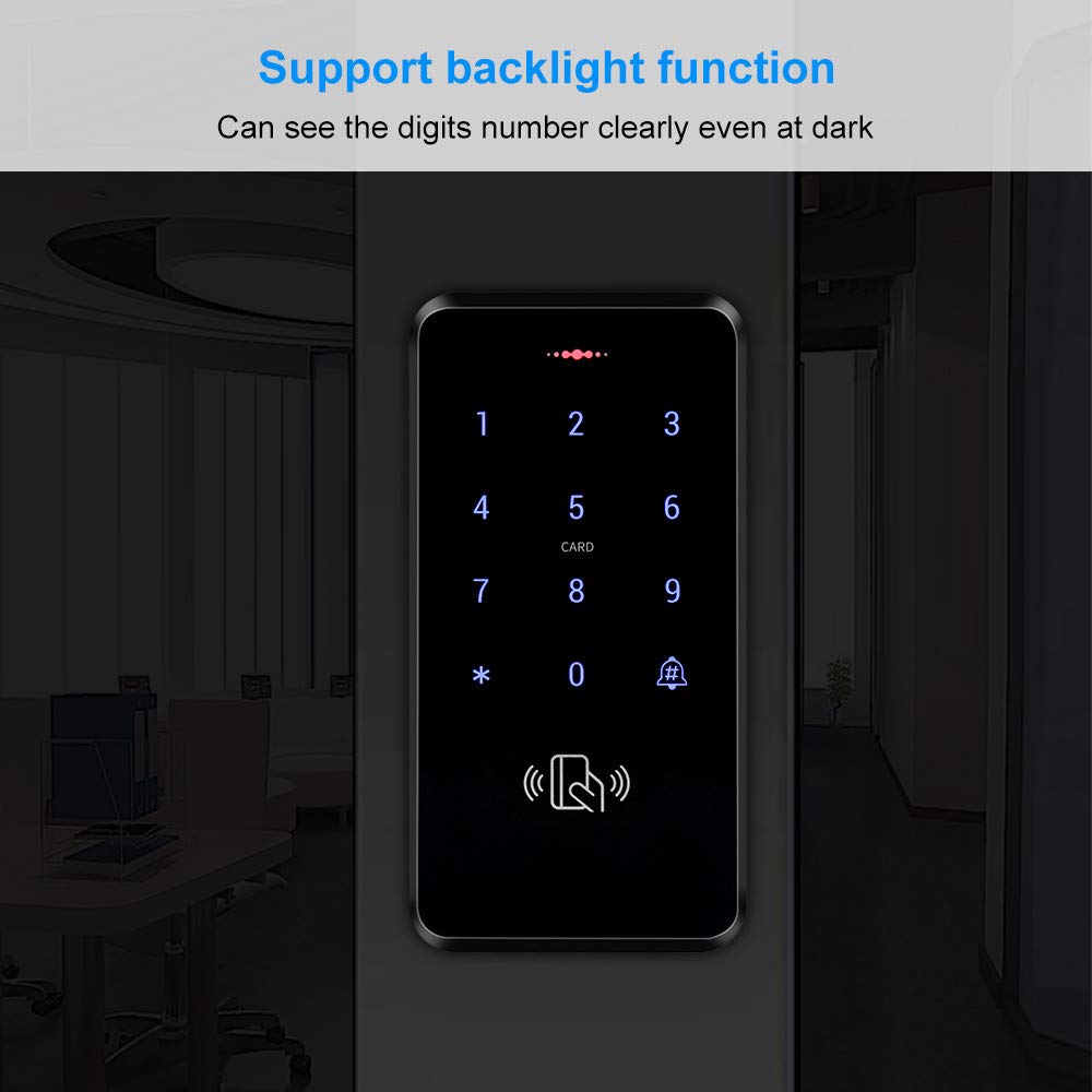 HFeng HFeng Outdoor Waterproof RFID Keypad Access Control System with 10 EM4100 Keyfobs for Secure Entry and Rainproof Protection - View 4 of 9