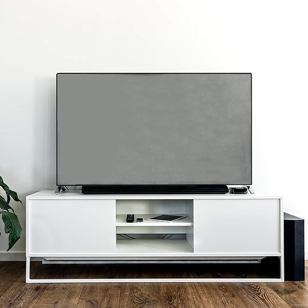 kwmobile Kwmobile Dust Cover for 65 Inch TV Fabric Case Protector Indoor Flat Screen Light Grey - View 4 of 7