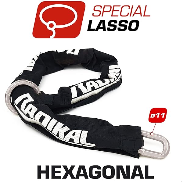 RADIKAL RADIKAL RK11120L Motorcycle Anti-Theft Chain - 120cm Cemented Steel Hexagonal Loop - View 4 of 9