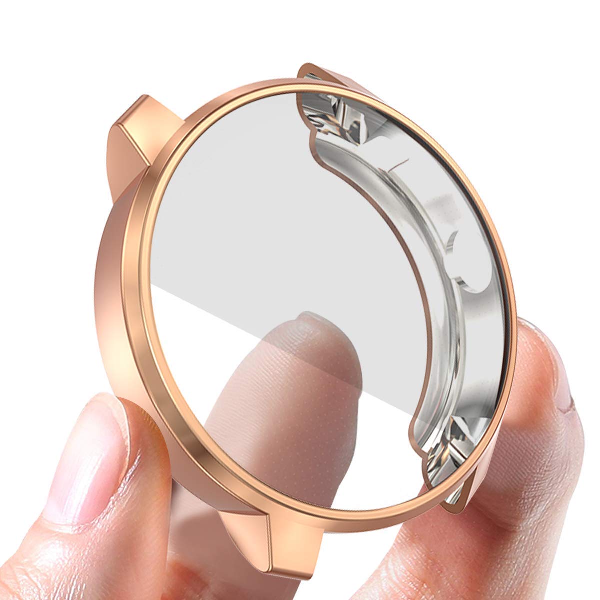 Garmin Vivoactive 3 Music Waterproof Protective Case Soft TPU Screen Protector Cover Scratch-Proof Bumper Shell Rose Gold - View 5 of 8