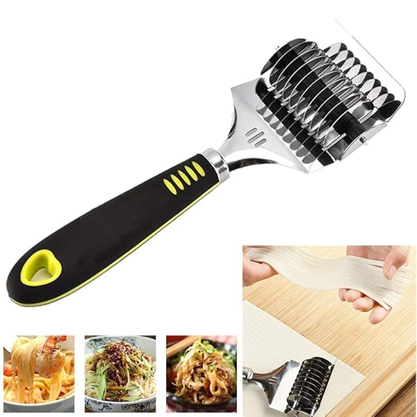 XIYUAN 8-Inch Stainless Steel Noodle Lattice Roller Docker - Essential Dough Cutter for Home Cooking