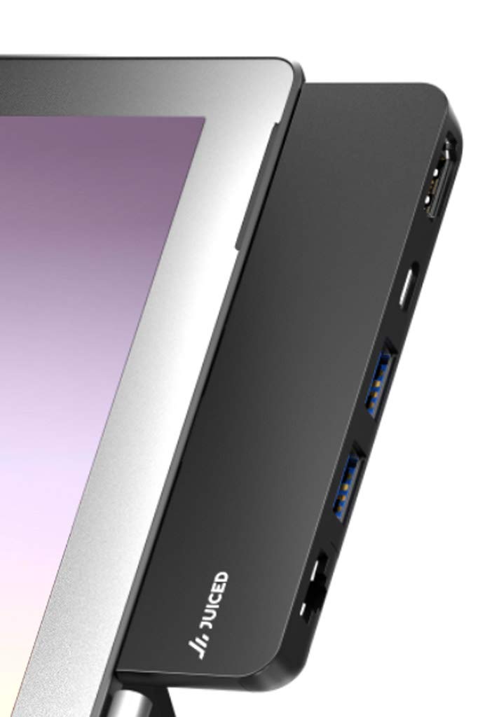 Juiced Systems Juiced Systems ZipHUB PRO Multiport Adapter for Surface Pro 7 with USB-A 10 Gbps Gigabit Ethernet and USB-C Data - View 4 of 6