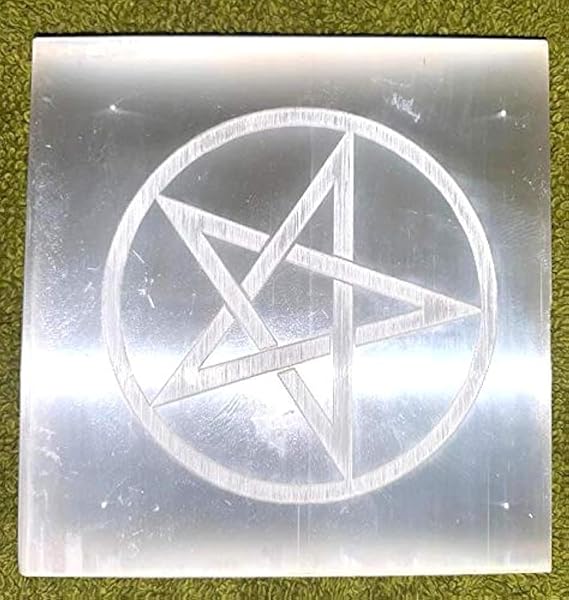 CRYSTALMIRACLE Crystalmiracle Selenite Etched Square Charging Plate 3 Inch for Crystal Healing Reiki Feng Shui Positive Energy Meditation Gift