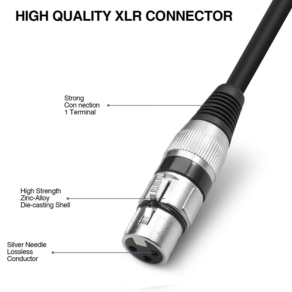 Disino Disino XLR Splitter Cable 3 Pin Dual XLR Female to Male 10 Feet Balanced Microphone Cord Audio Adaptor - View 2 of 7