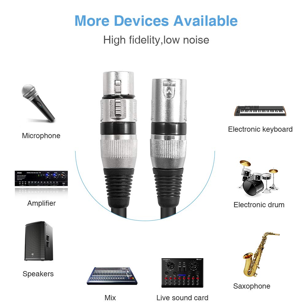 Disino Disino XLR Splitter Cable 3 Pin Dual XLR Female to Male 10 Feet Balanced Microphone Cord Audio Adaptor - View 3 of 7