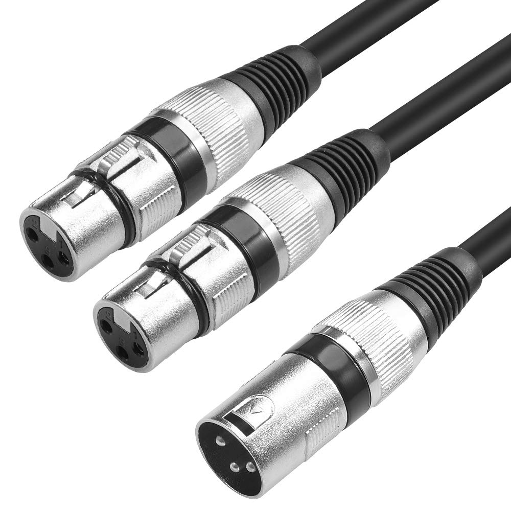 Disino Disino XLR Splitter Cable 3 Pin Dual XLR Female to Male 10 Feet Balanced Microphone Cord Audio Adaptor